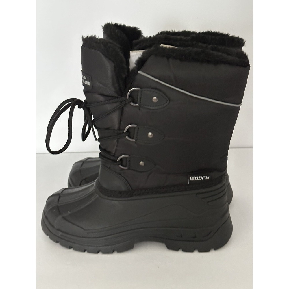 EUC Mountain Warehouse Whistler Kids Sherpa Lined Waterproof Black Snow Boots